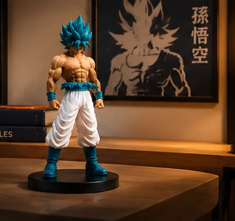 Anime Warrior Figure displayed on a wooden desk